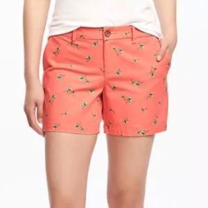 Old Navy Orange Shorts w/ Palm Trees